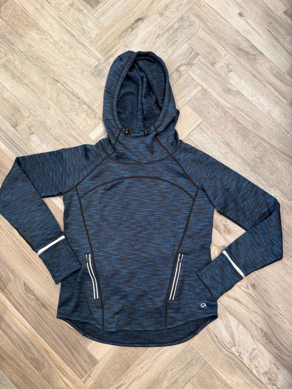 Blue Space-Dye Performance Hoodie